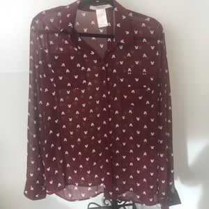 Disney Mickey head button up blouse